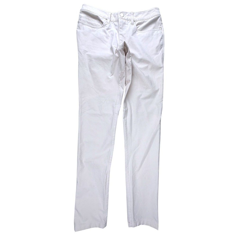 Lululemon Lab Mens 5 Pocket Canvas Pants Bone Off-White Size 31 Stretch Trousers